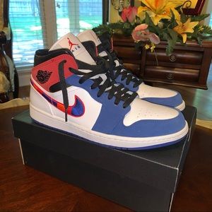 Jordan 1 Mid, Multi-Color Swoosh